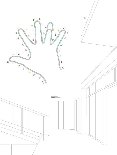 ontwerptekening vanaf de eerste verdieping © André Boone