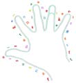 ontwerp hand in neon erom heen gekleurde letters