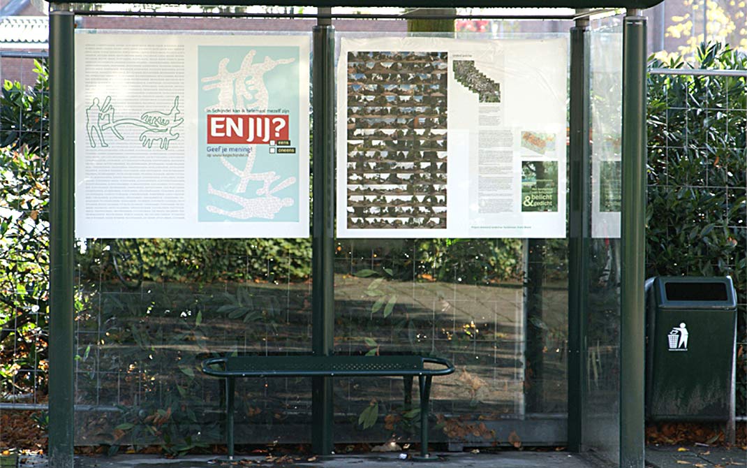 Het bushokje als expositieruimte.