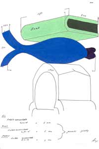tekening van de vis en het boek
