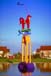 cortenstalen 8 meter hoog beeld in Genemuiden