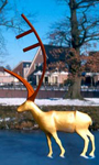 schaalmodel een zeis als gewei voor een hert