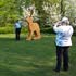 beeldende kunst lokt reacties uit van het publiek op de keukenhof