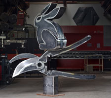 the sculpture  is ready to be blasted