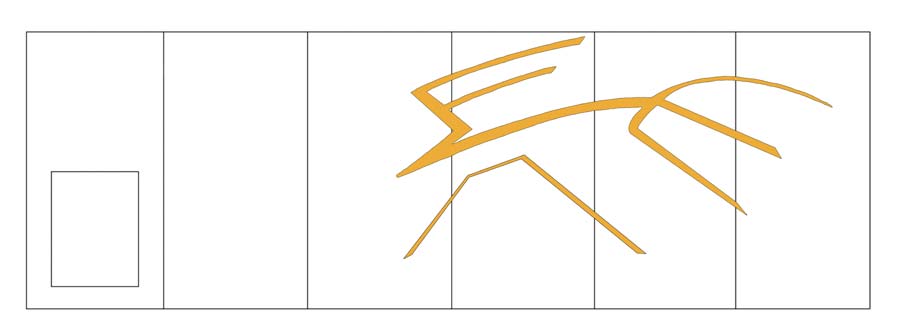 lijntekening en kleurenpotlood, © André Boone