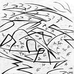 linoafdruk, © André Boone