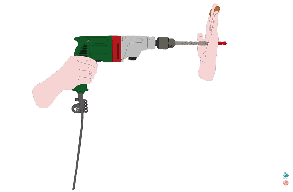 De boormachine wordt oneigelijk gebruikt, wat gebeurt er? Heidegger plaatst deze ervaring onder de noemer,voorhandenheid, Vorhandenheit, occurentness