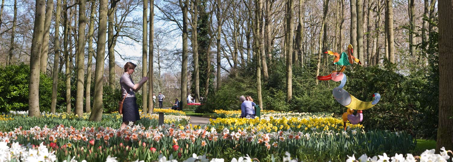 Dutch windmill spring in the keukenhof