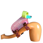Een stier op een pijp